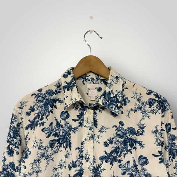 LoveShackFancy x GAP‎ Organic Cotton Cropped Shirt Sz XS - Picture 6 of 14